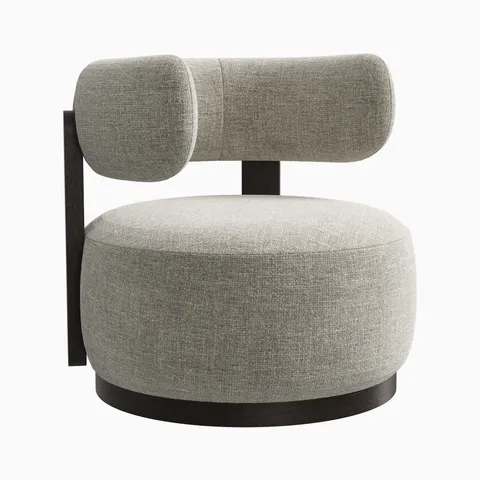 Leandro Swivel Chair in Mocha/Bone