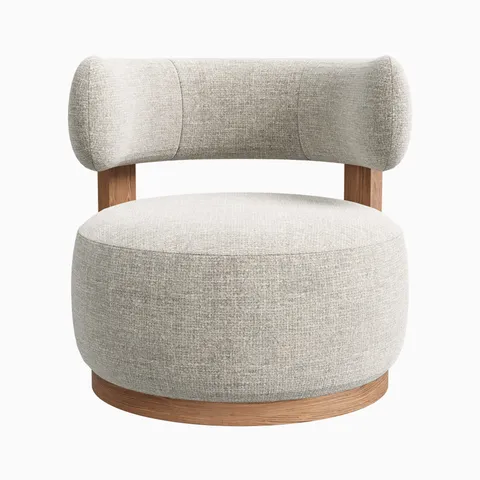 Leandro Swivel Chair in Matte/Bone
