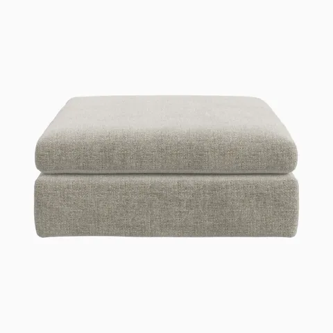 Aleric Ottoman in Bone, Small