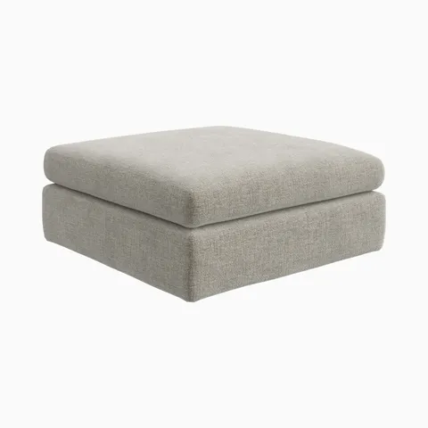 Aleric Ottoman in Bone, Small