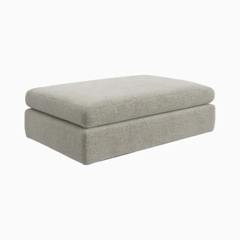 Aleric Ottoman in Bone, Large