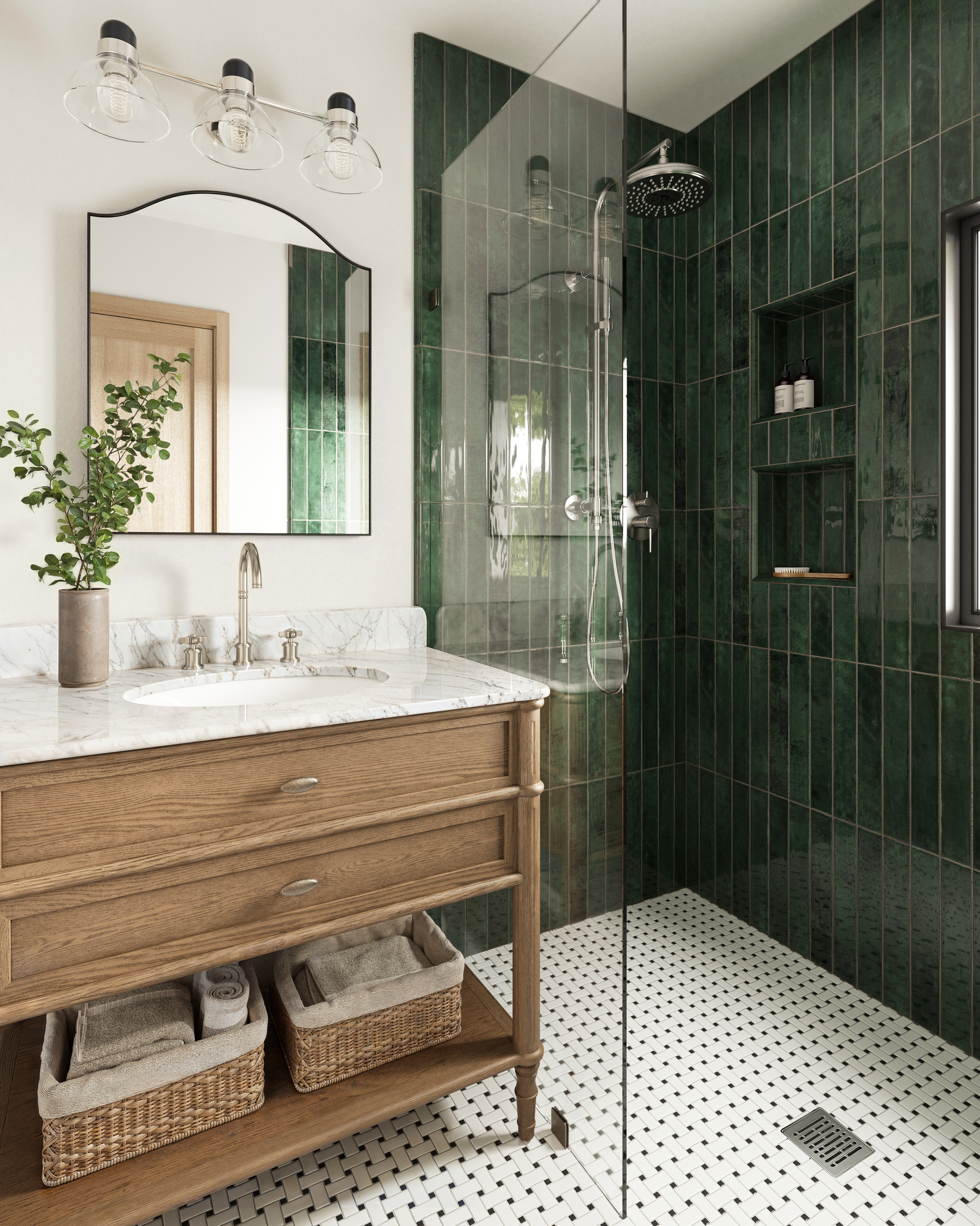 Jaden 2.5 x 16 Glossy Ceramic Tile in Hunter | Edward Martin