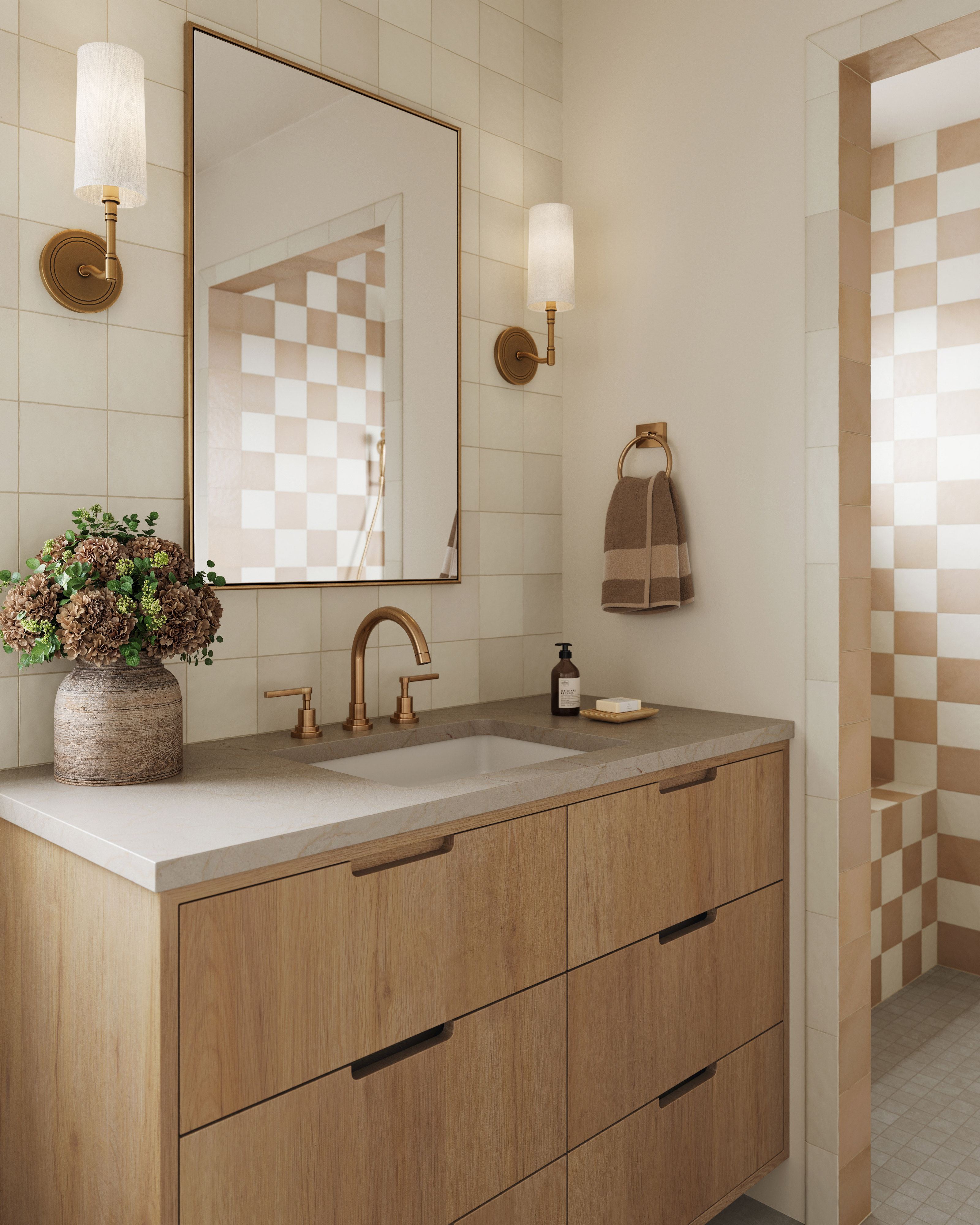 Ellie 5 x 5 Matte Ceramic Tile in Eggshell | Edward Martin