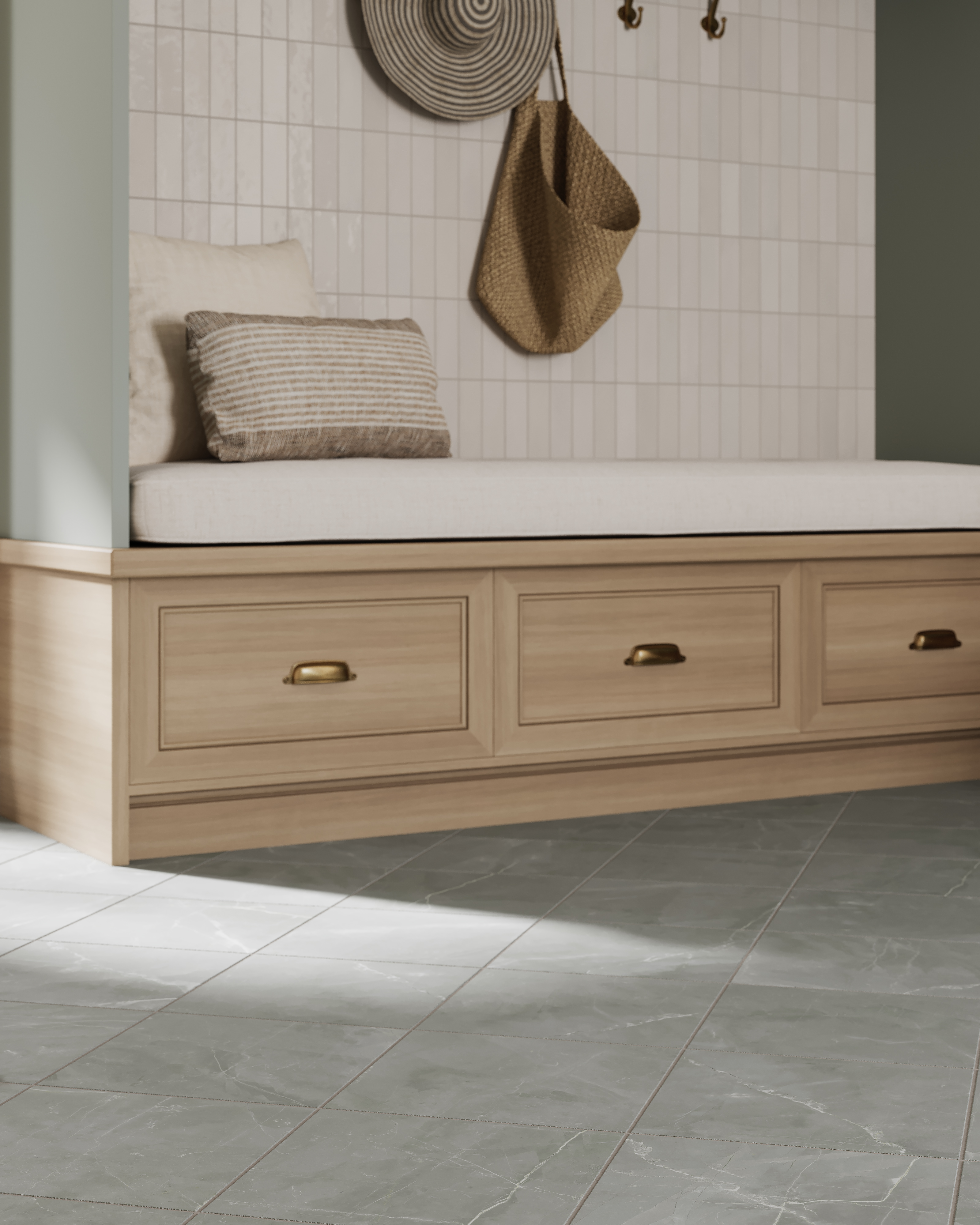 Leona 12 x 12 Matte Porcelain Tile in Amani Grey | Edward Martin