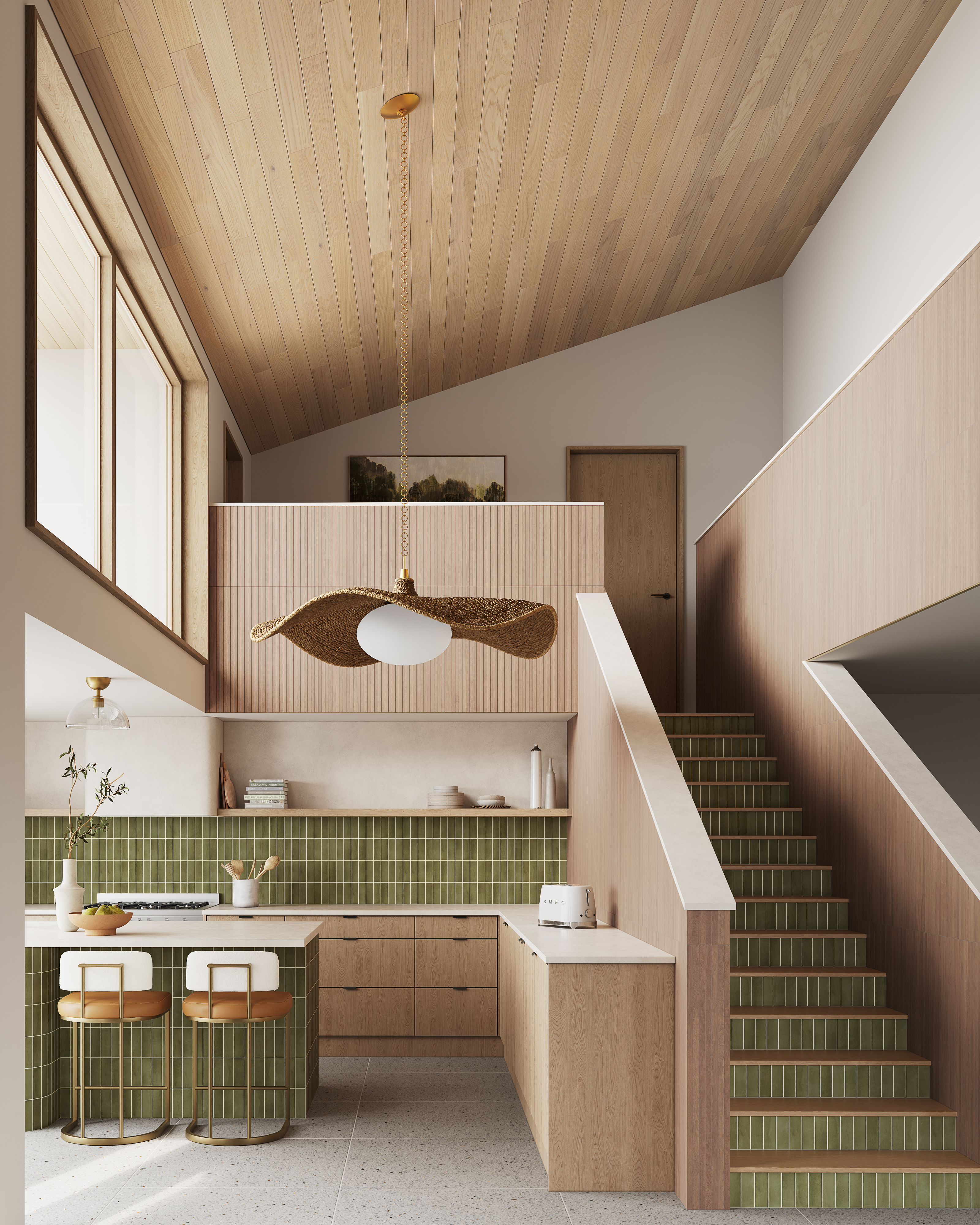 Nora 8 x 48 Matte Porcelain Mosaic Tile in Honey | Edward Martin