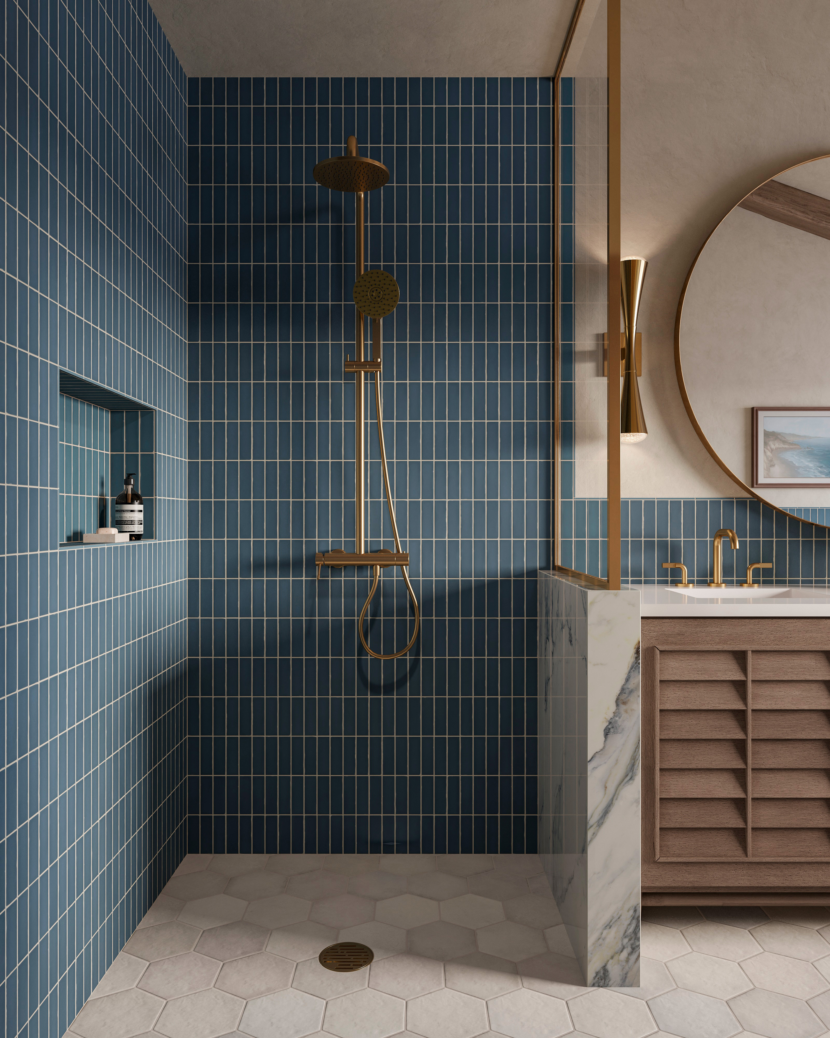 Dani 1.6 x 5 Matte Ceramic Tile in Denim | Edward Martin