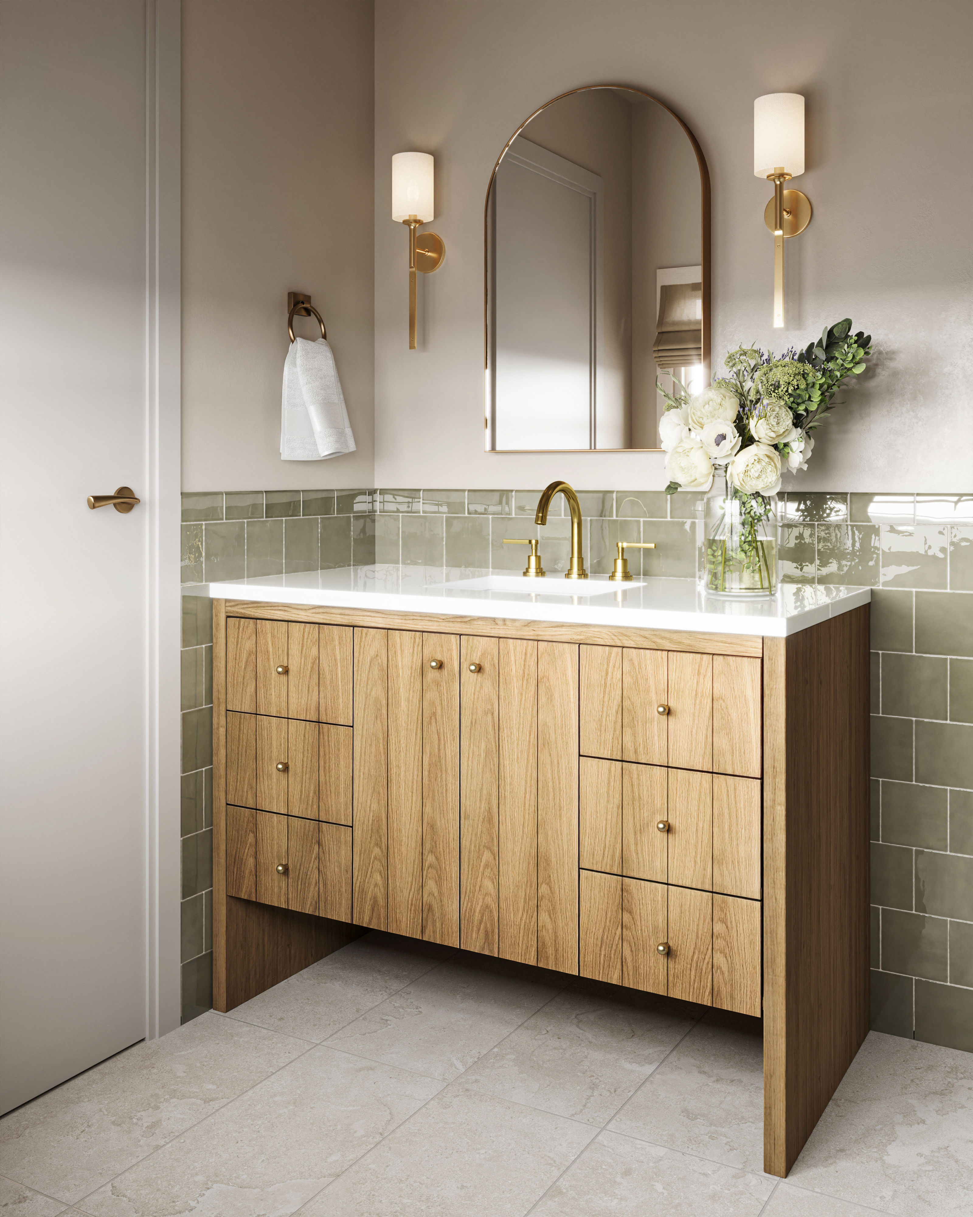 Tatum 12 x 24 Matte Porcelain Tile in Cross-Cut Sand | Edward Martin