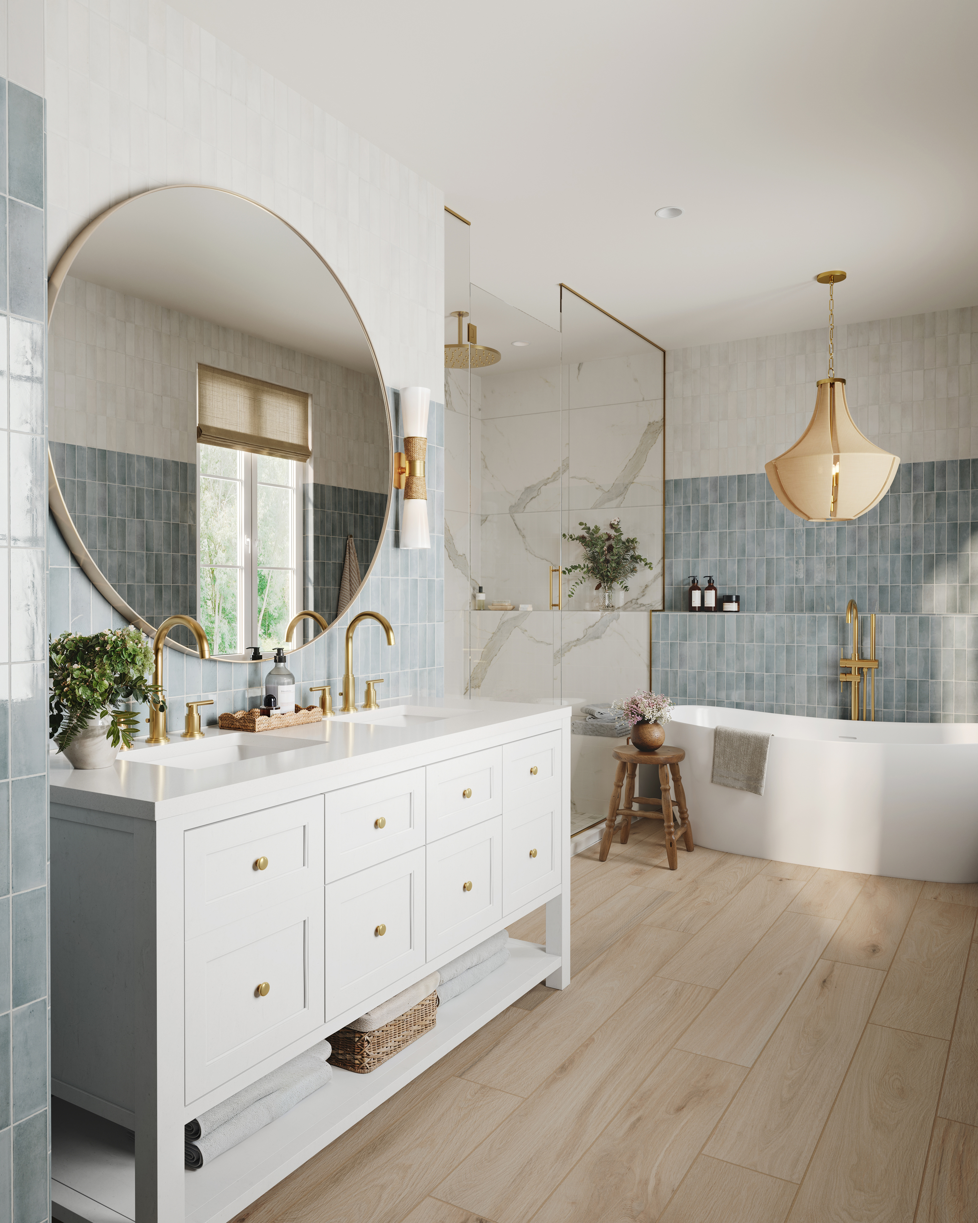 Preston 8 x 48 Matte Porcelain Tile in Birch | Edward Martin