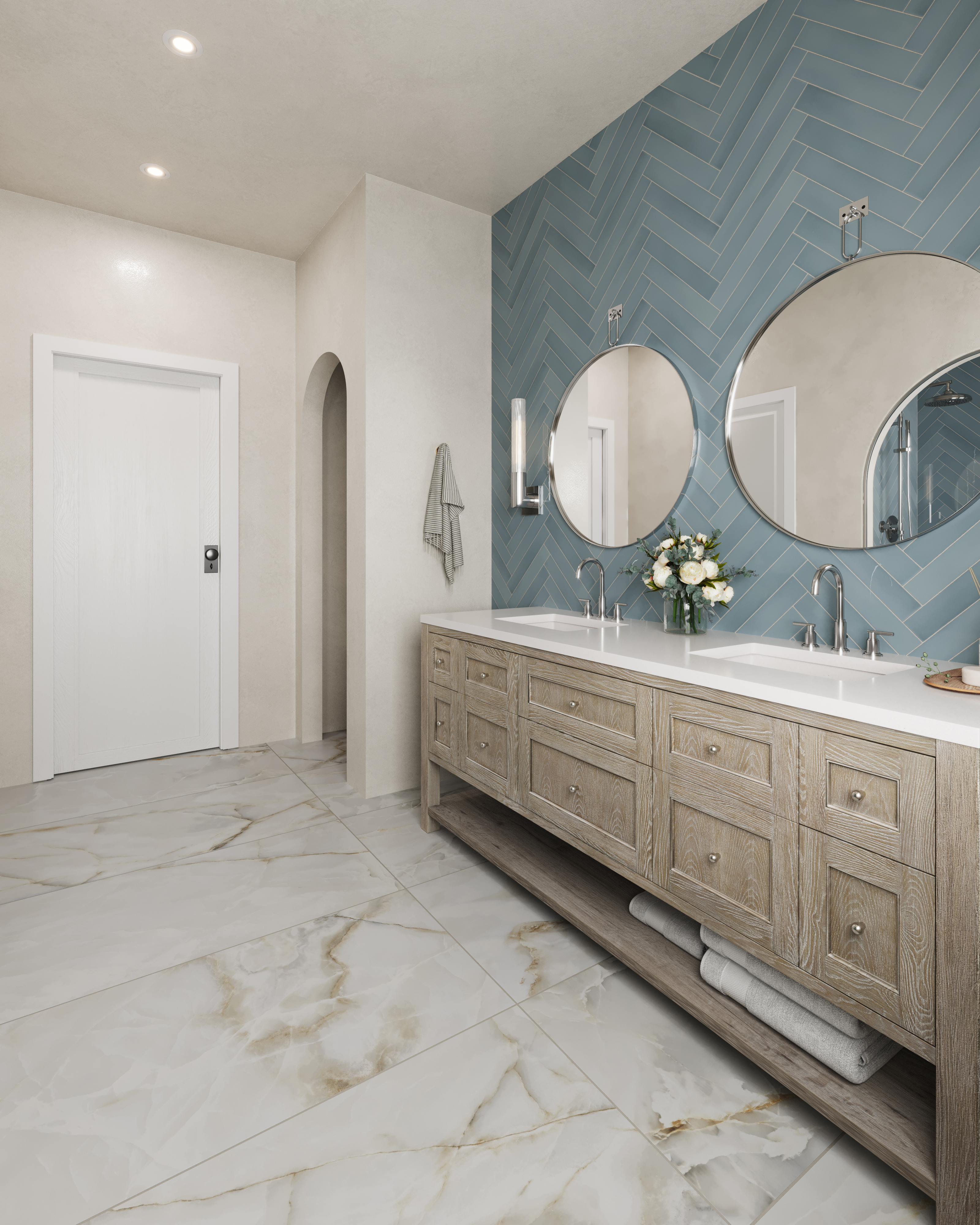 Astrid 24 x 48 Matte Porcelain Tile in Pearl | Edward Martin