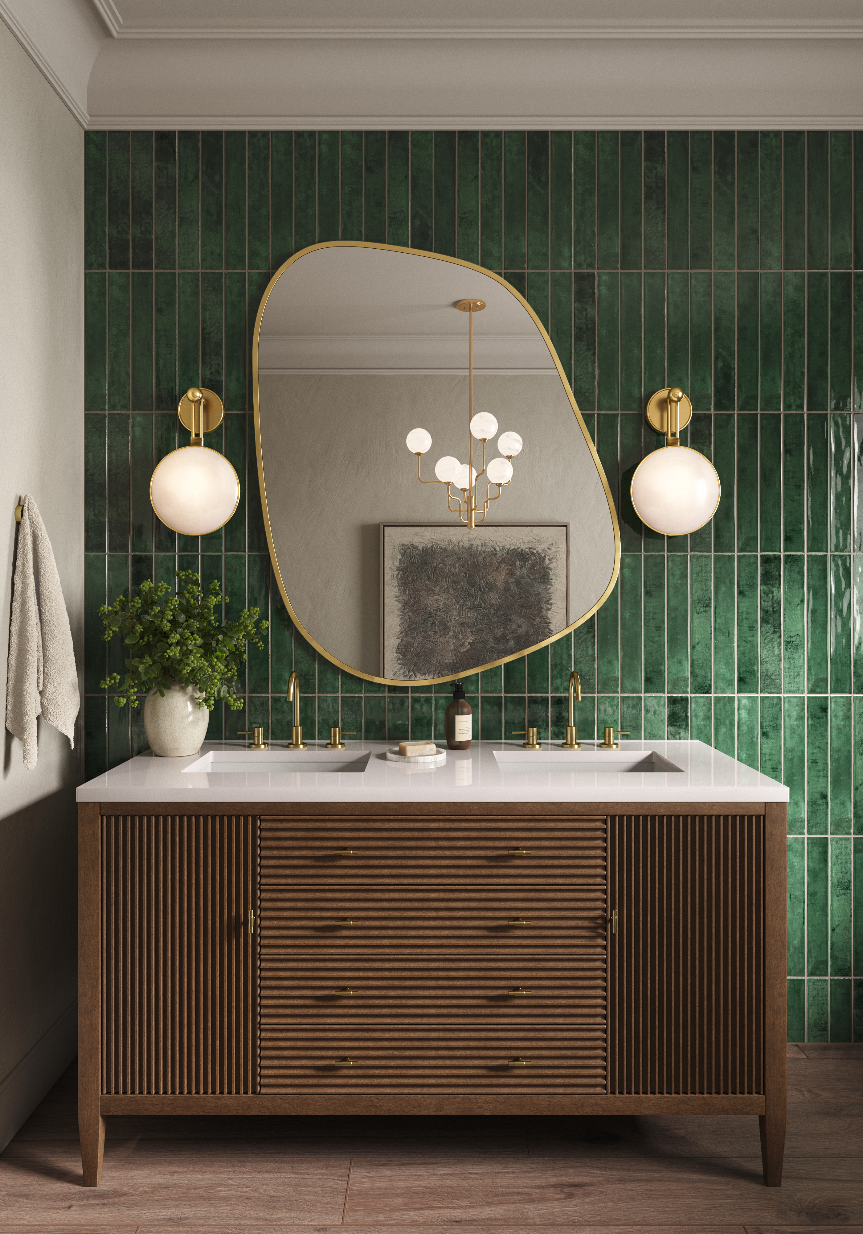 Jaden 2.5 x 16 Glossy Ceramic Tile in Hunter | Edward Martin