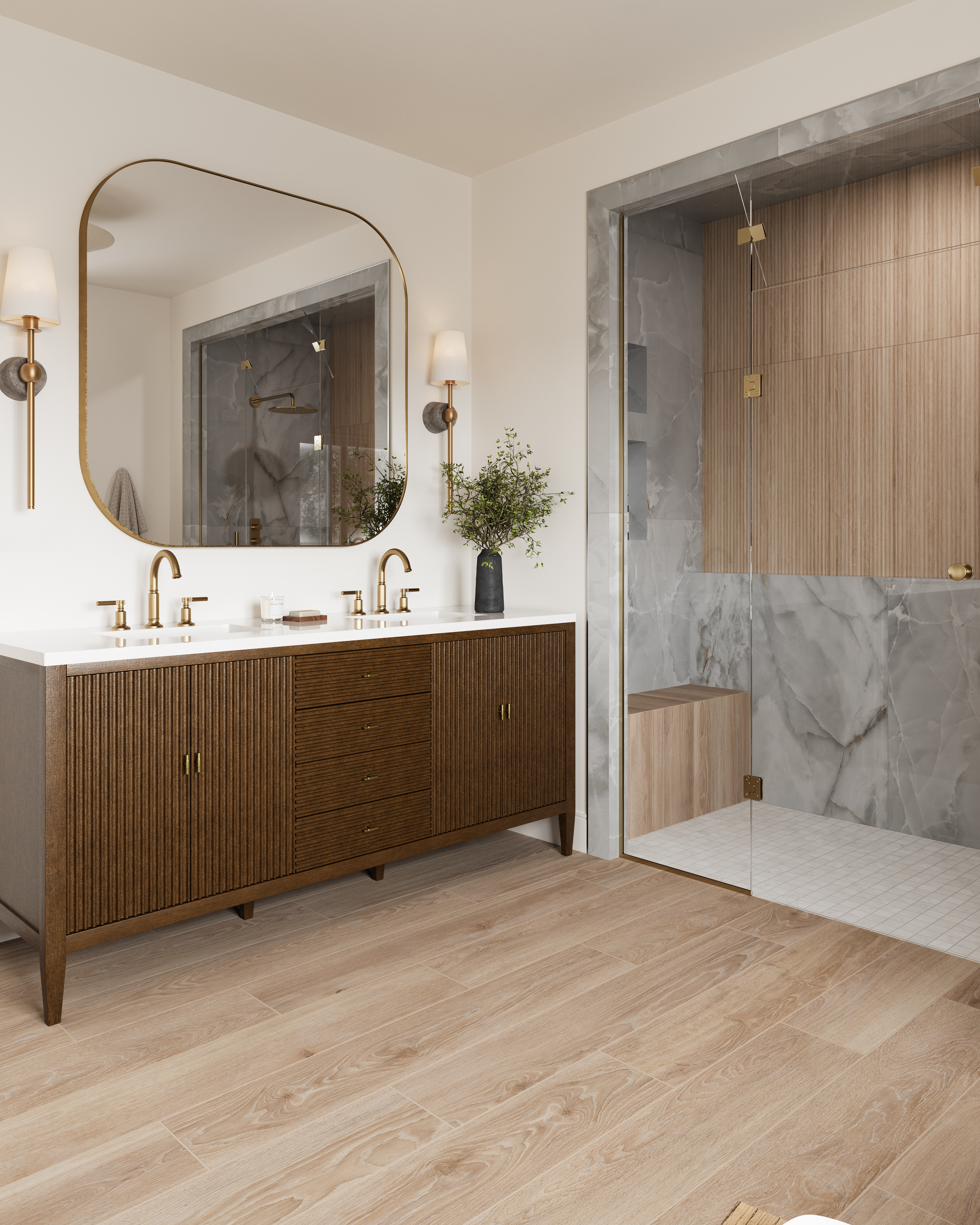 ハグミーベア　キャメル Jameson 8 x 48 Matte Porcelain Tile in Camel | Edward Martin