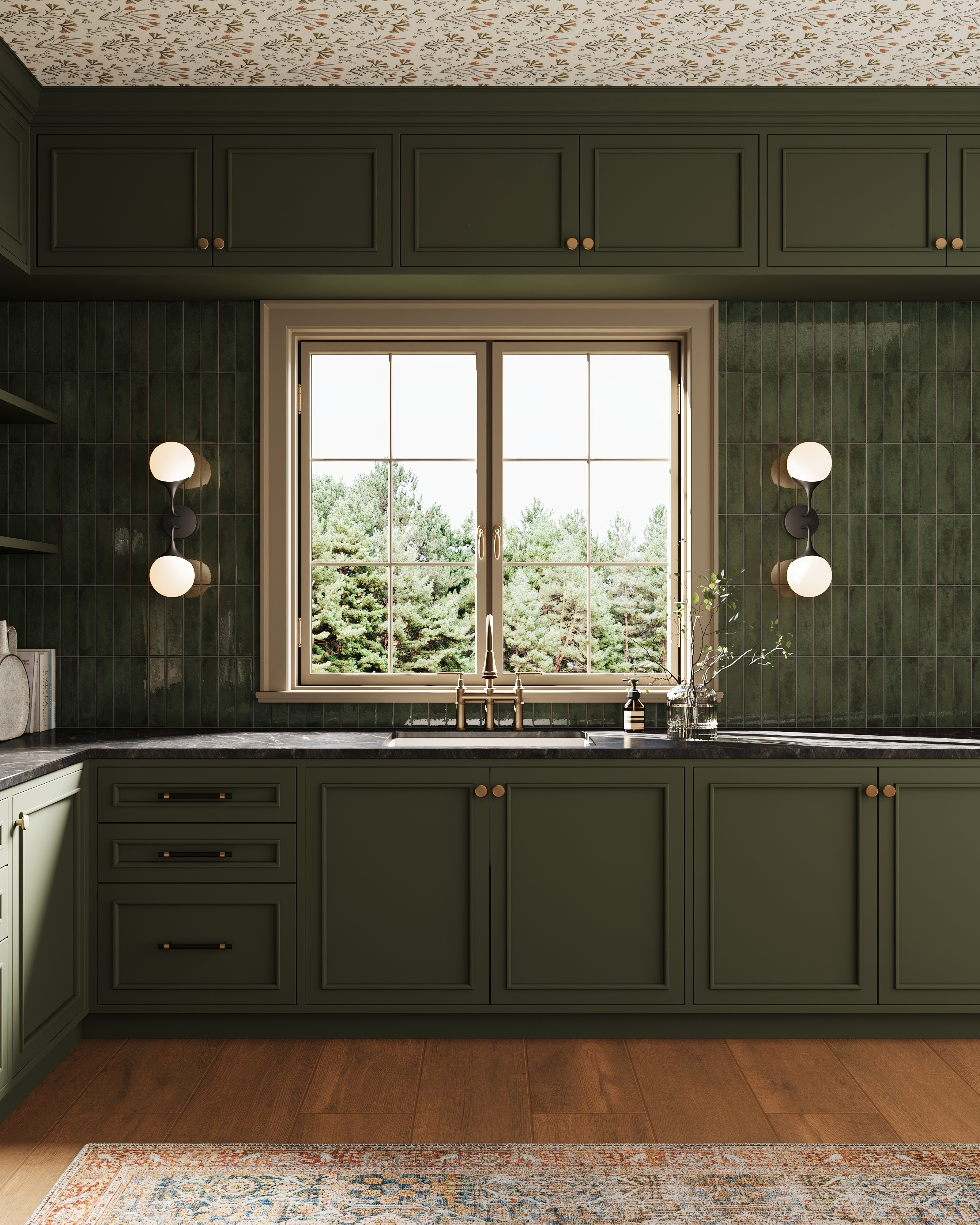 Mara 2 x 10 Glossy Ceramic Tile in Nettle Green | Edward Martin