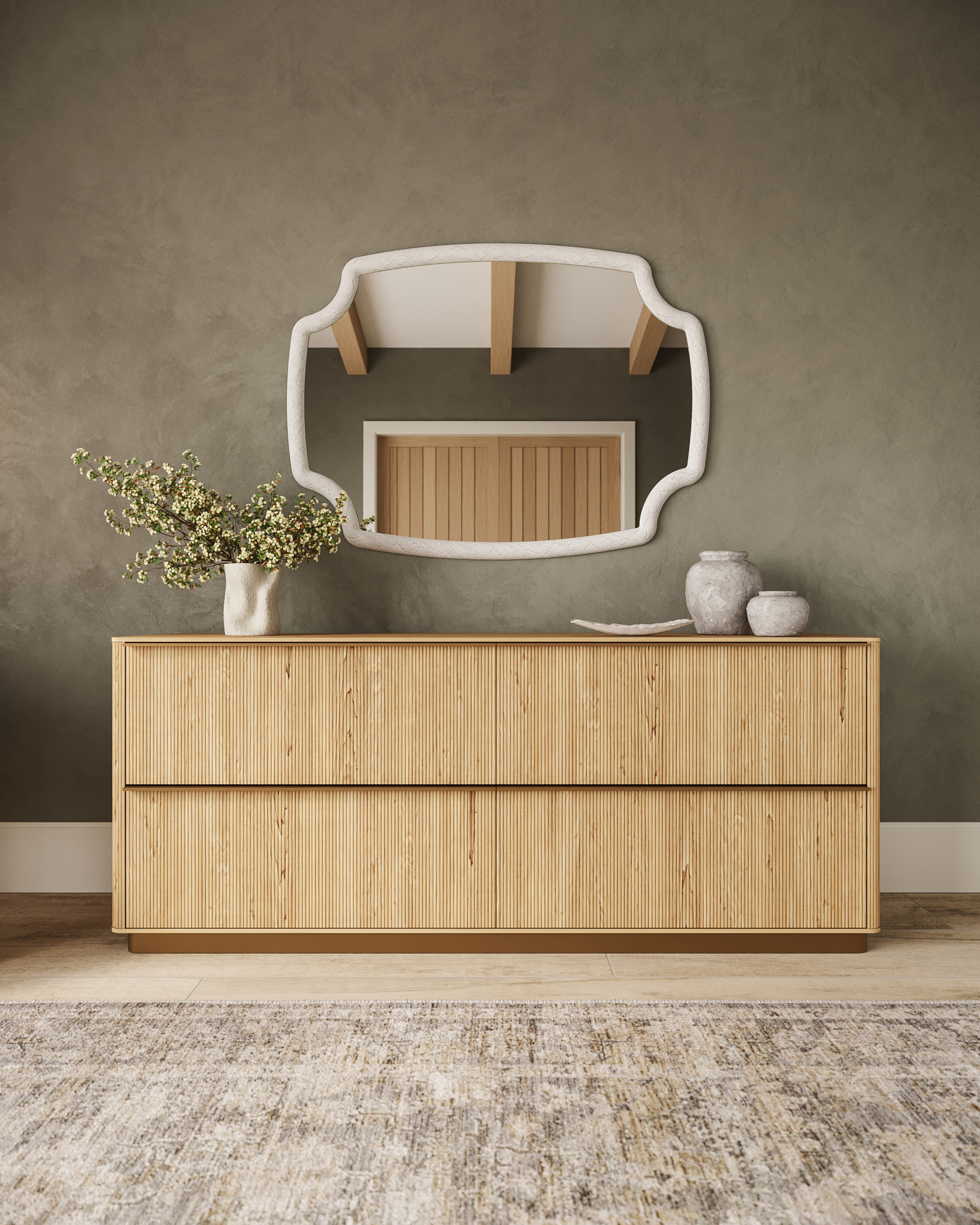Nora 8 x 48 Matte Porcelain Tile in Crema | Edward Martin